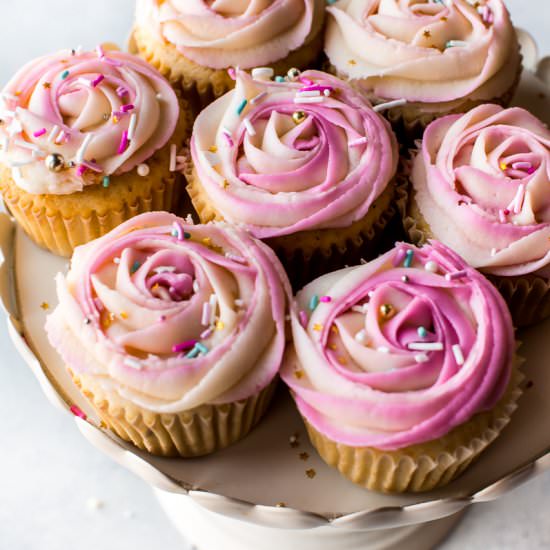 How to Pipe Frosting Roses - Recipe photo by sallysbakingaddiction