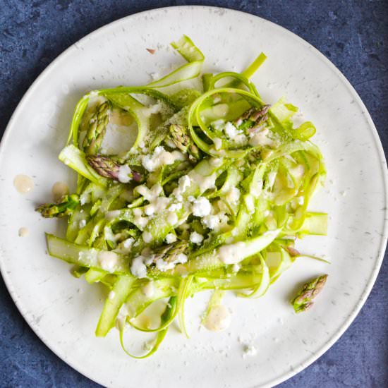 Lemon Tahini Asparagus Salad - Recipe photo by One Hungry Bunny