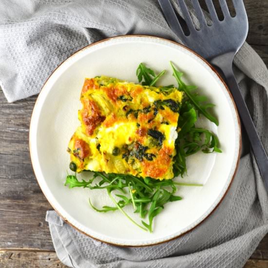 Spinach & Artichoke Frittata - Recipe photo by Inside the rustic kitchen
