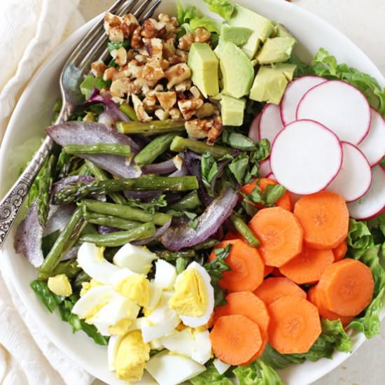Spring Vegetable Cobb Salad - Recipe photo by Cook Nourish Bliss