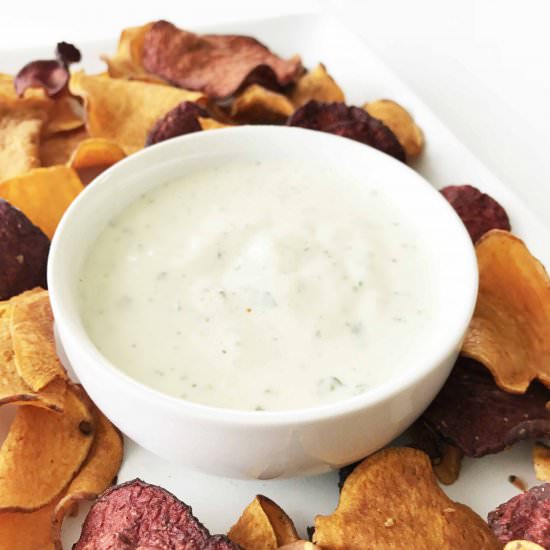 Skinny Creamy Jalapeño Ranch - Recipe photo by TheSkinnyFork