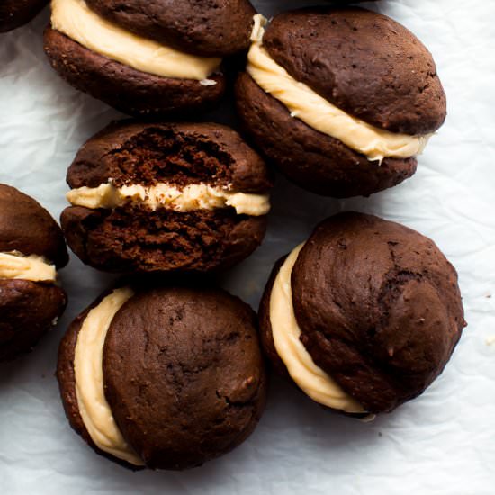 Whoopie Pies with Caramel Frosting - Recipe photo by sallysbakingaddiction