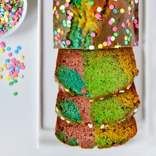 Unicorn Banana Bread - Recipe photo by justataste