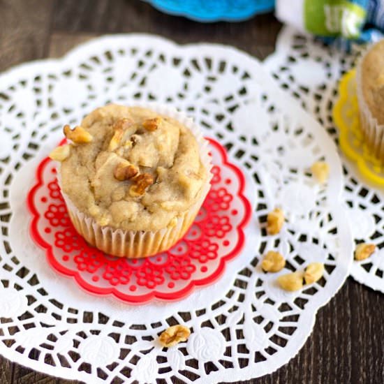Eggless Apple Walnut Muffins - Recipe photo by srividhya