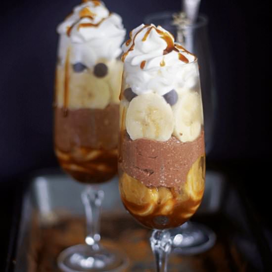 Caramel Banana and Paneer Parfaits - Recipe photo by SpicesNFlavors