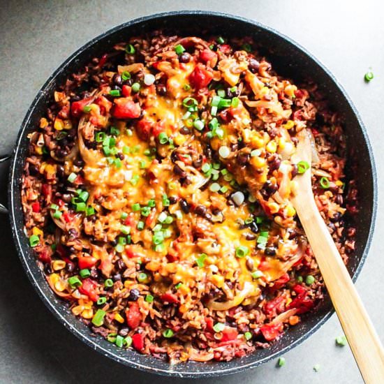 Cheesy Mexican Beef Skillet - Recipe photo by Lisa G Cooks