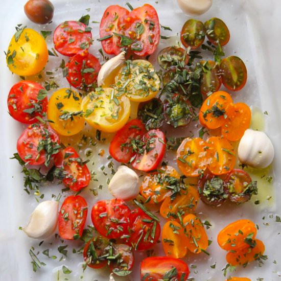 Super Simple Slow Roasted Tomatoes - Recipe photo by AwesomeWomanProject