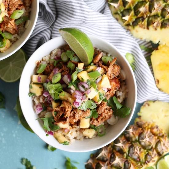 Hawaiian Pulled Pork Rice Bowls - Recipe photo by Spices in my DNA