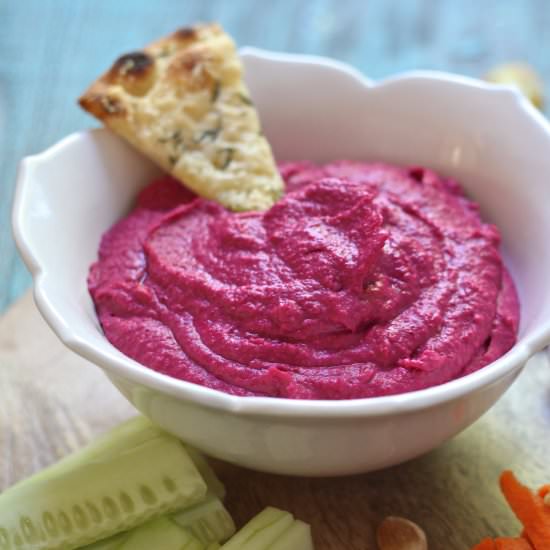 Roasted Beet Hummus - Recipe photo by the organic kitchen