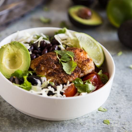 Easy Fish Taco Bowls - Recipe photo by FakeFoodFree