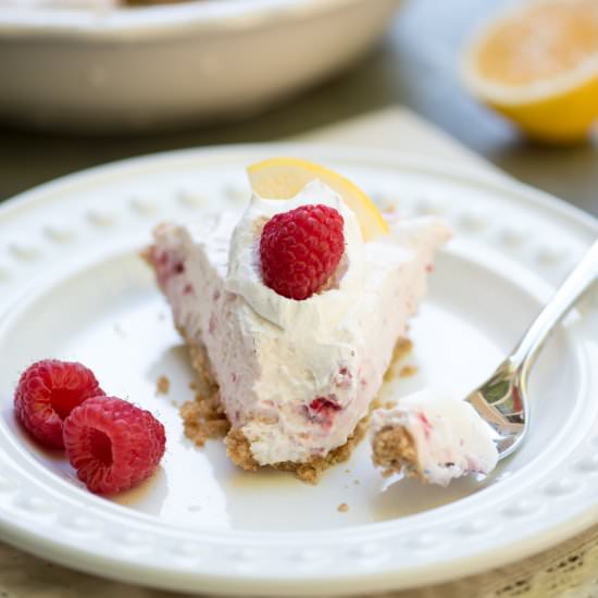 Creamy Lemon Raspberry Pie - Recipe photo by Valeries Kitchen