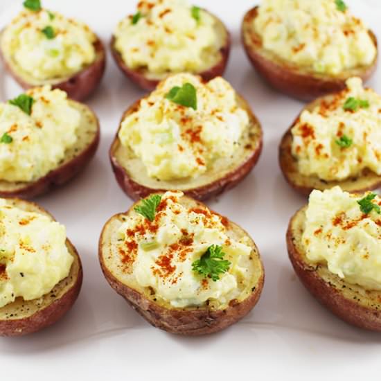 Super Easy Deviled Potatoes - Recipe photo by Savvy in the Kitchen
