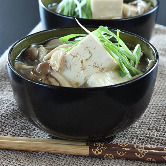 tofu and shimeji in ankake sauce - Recipe photo by dailycookingquest