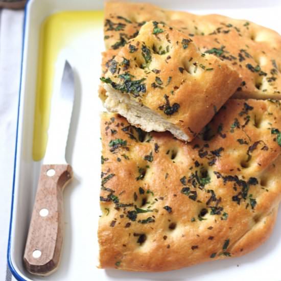 Wild garlic Focaccia - Recipe photo by The Happy Cooking Friends
