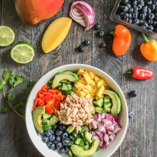 Paleo Mango Salsa Bowl with Tuna - Recipe photo by MyLifeCookbook