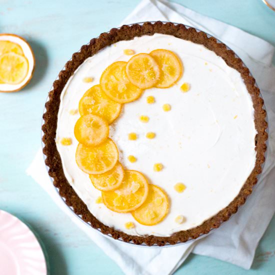 Meyer Lemon Ginger Molasses Tart - Recipe photo by beckysuebakes