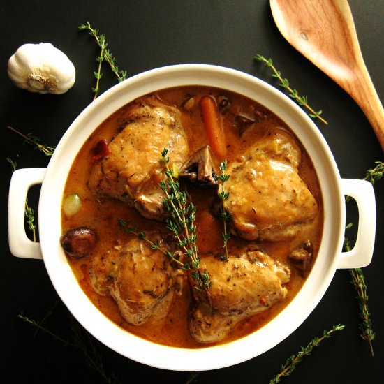 Hearty Instant Pot Coq au Vin Blanc - Recipe photo by PaintTheKitchenRed