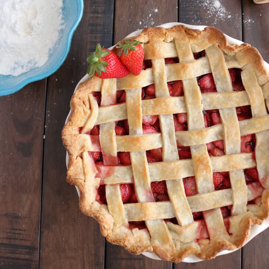 Strawberry Lattice Pie - Recipe photo by revisfoodography