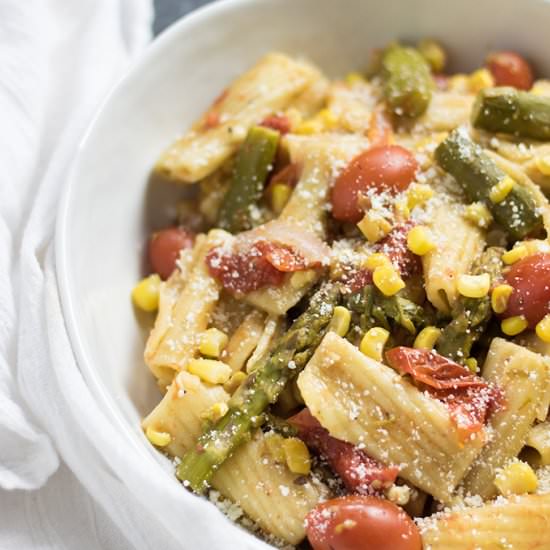 One Pot Spring Veggie Pasta - Recipe photo by TheSaltyMarshmallow