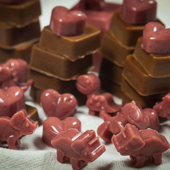 Raspberry & Coffee Flavored Gummies - Recipe photo by Mychefsapron