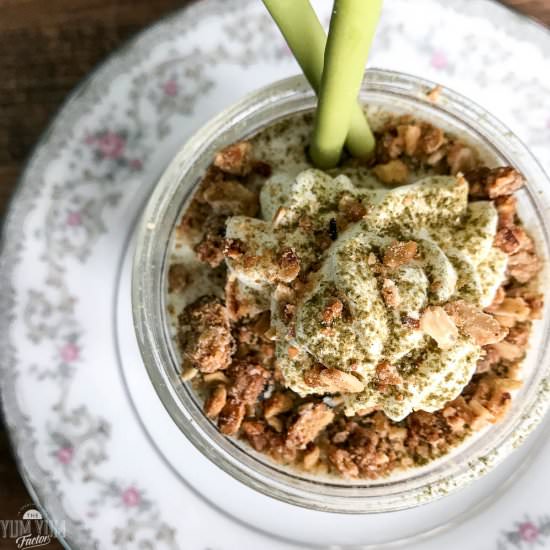 NoBake Matcha Cheesecake with Pocky - Recipe photo by theyumyumfactor