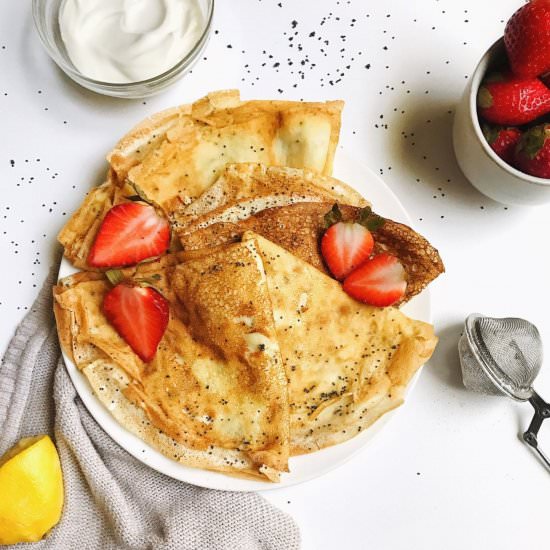 Lemon Poppyseed Crepes - Recipe photo by petitbakes