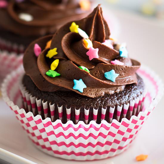Small-batch Chocolate Cupcakes - Recipe photo by BakingMischief