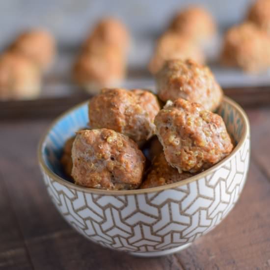 Spicy Turkey Quinoa Meatballs - Recipe photo by muscleandmanna