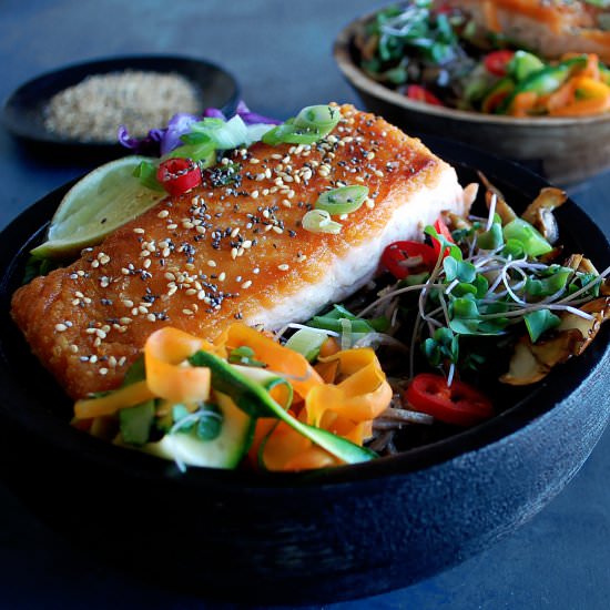 Salmon Soba Noodle Bowl - Recipe photo by The Original Dish