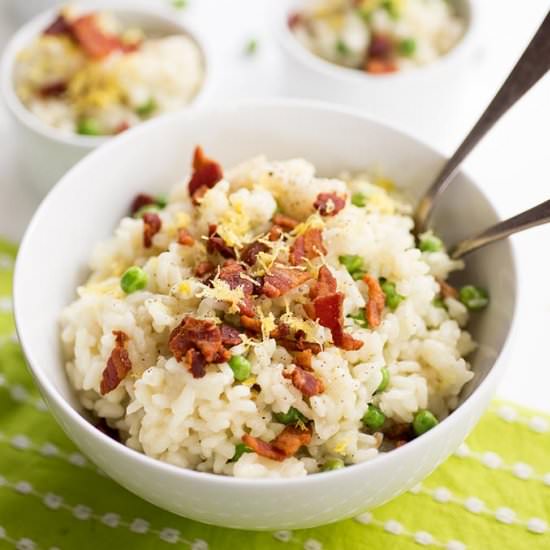 Spring Pea Risotto - Recipe photo by Kiwi and Carrot