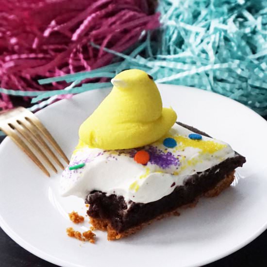 Peeps brownie s'mores pie - Recipe photo by bijouxandbits