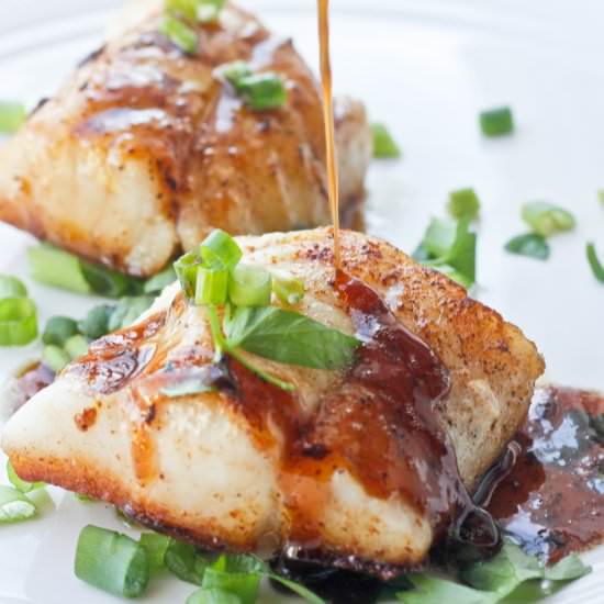 Kentucky Bourbon Seared Cod - Recipe photo by champagne-tastes
