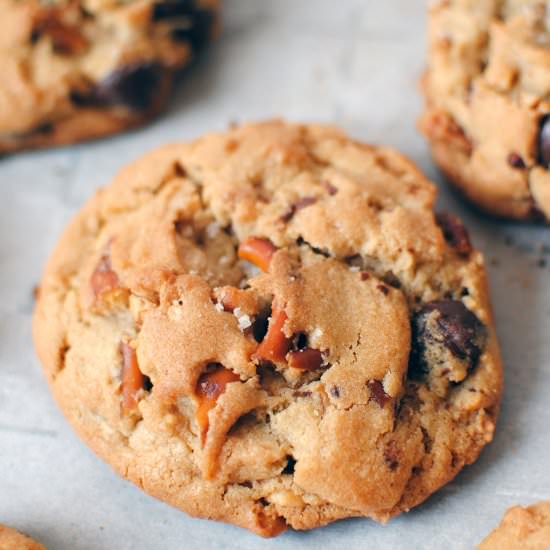 Peanut Butter Chocolate Chip Cookie - Recipe photo by letseatcakeblog