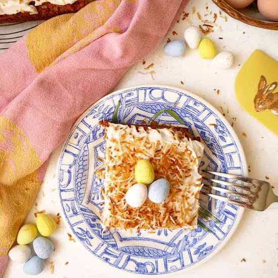 Toasted Coconut Cream Cake - Recipe photo by perchancetocook.com