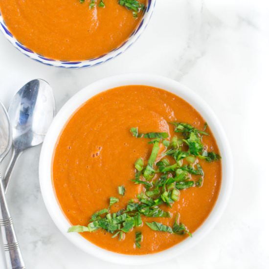 Creamy Tomato Soup - Recipe photo by nourishedtheblog