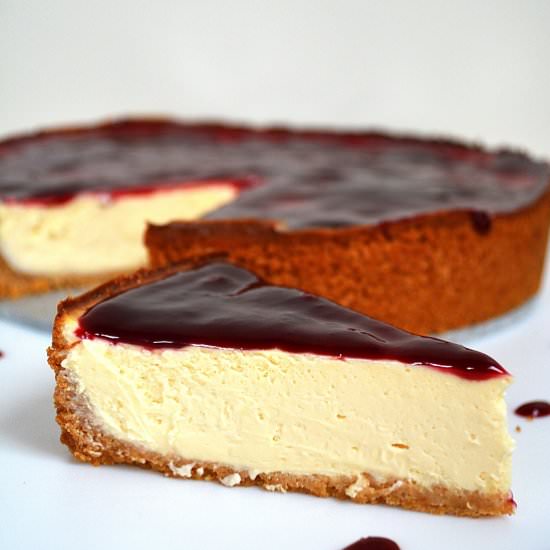 Boysenberry Cheesecake - Recipe photo by lightscamerabake