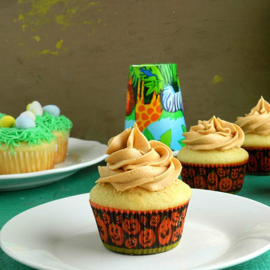 Vanilla Cupcakes with Butterscotch - Recipe photo by Nitha Kitchen