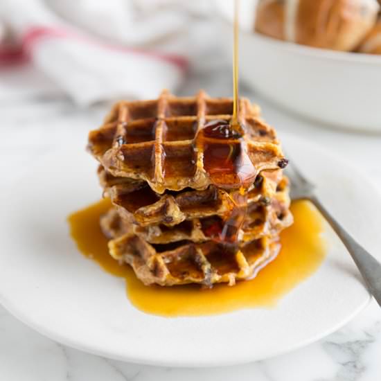 hot cross bun waffles - Recipe photo by drizzleanddip