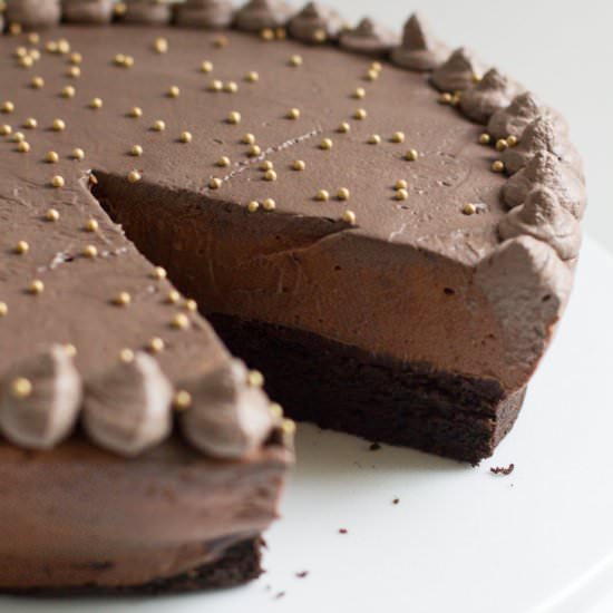 Baileys Chocolate Mousse Cake - Recipe photo by awayfromthebox