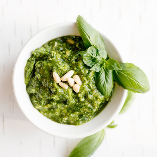 Homemade Basil Pesto - Recipe photo by JennMeyering