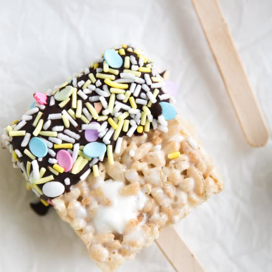 Chocolate Dipped Rice Krispie Treat - Recipe photo by theforkedspoon