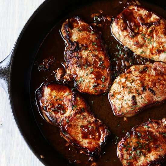 Pan Seared Pork Chops - Recipe photo by Longbourn Farm