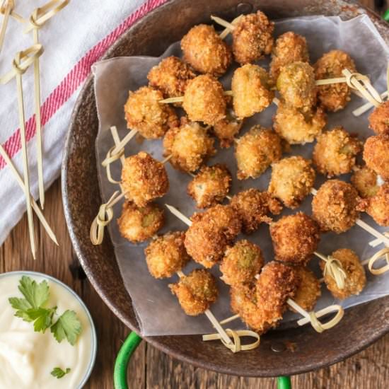 Fried Blue Cheese Stuffed Olives - Recipe photo by the cookie rookie