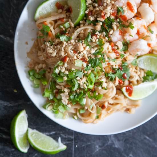 Quick Shrimp Thai Rice Noodles - Recipe photo by Call Me Betty