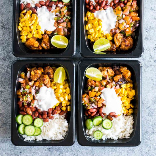 Chicken Burrito Meal Prep Bowls - Recipe photo by myfoodstory