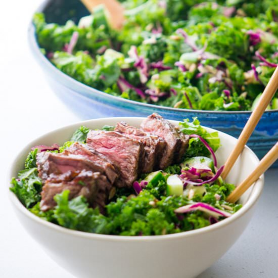 Spring Kale & Cucumber Salad - Recipe photo by hungerthirstplay