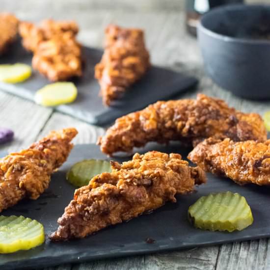 Nashville Hot Chicken Fingers - Recipe photo by Fox Valley Foodie