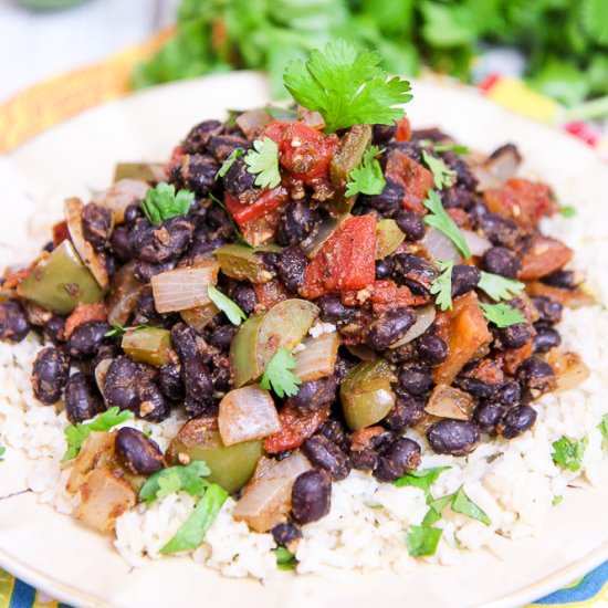 Easy Black Beans and Rice - Recipe photo by RunninginaSkirt
