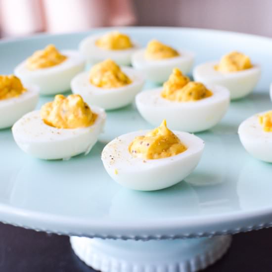 Maple Horseradish Deviled Eggs - Recipe photo by kristinkitchen
