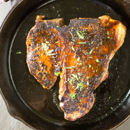 Ancho Crusted Porterhouse Steak - Recipe photo by ChiliPepperMadness